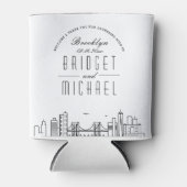 Brooklyn Stylized Skyline | Wedding Can Cooler Dosenkühler (Vorderseite)