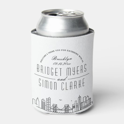 Brooklyn Stylized | Wedding Can Cooler Dosenkühler (Kanne Vorderseite)