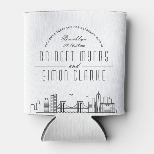 Brooklyn Stylized | Wedding Can Cooler Dosenkühler (Vorderseite)