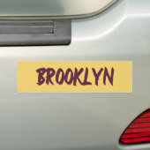 Brooklyn Text Base Design on Yellow Background abe Autoaufkleber (Auf Auto)