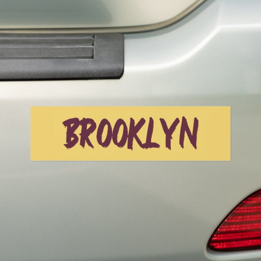 Brooklyn Text Base Design on Yellow Background abe Autoaufkleber (Auf Auto)