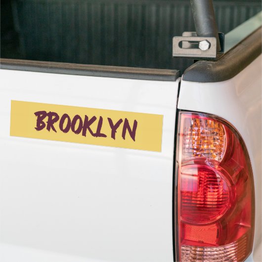 Brooklyn Text Base Design on Yellow Background abe Autoaufkleber (Auf Lkw)