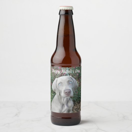 Brooklyn the Weimaraner - Personalisiertes Biereti Bierflaschenetikett (Vorderseite)