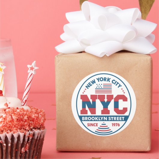 Brooklyn und New York Runder Aufkleber (Party)