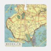 Brooklyn Vintag Map Ornament Aus Metall (Rückseite)