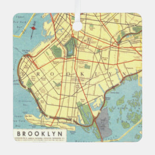 Brooklyn Vintag Map Ornament Aus Metall