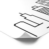 Brooklyn Wedding | 12 Tabelle Seating Chart Poster (Ecke)