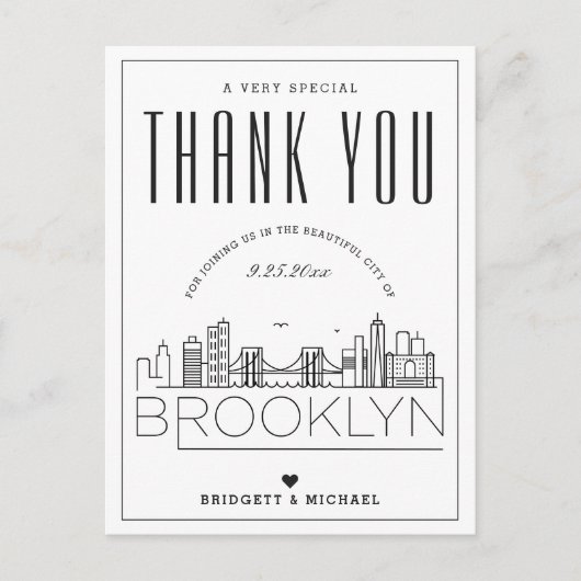 Brooklyn Wedding | Danke, dass du gekommen bist! P Postkarte (Vorderseite)
