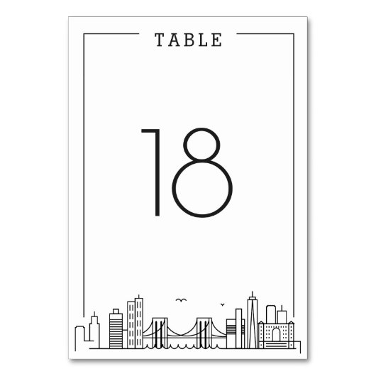 Brooklyn Wedding | TISCHNUMMER (Vorderseite)