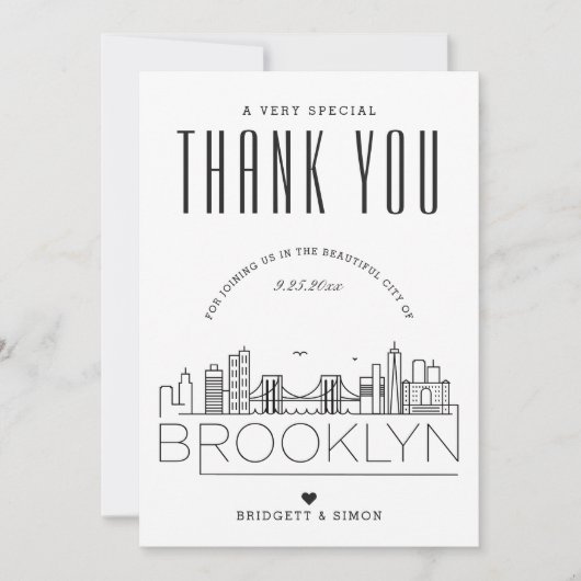 Brooklyn Wedding | Vielen Dank + Foto-Karte Karte (Vorderseite)