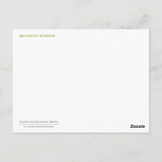 Brooklyn Window Postkarte (Rückseite)