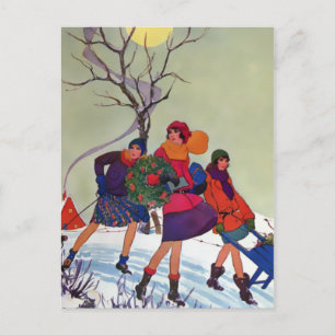 Brookmont Park, WeihnachtsIllustration der 1920er Feiertagspostkarte