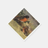 Brooks' American Robins Serviette (Ecke)