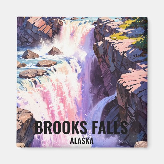 Brooks Falls, Alaska Magnet (Vorne)