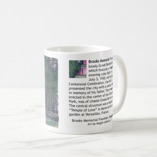 Brooks Memorial Fotain Coffee Tasse, Marshall Mich Kaffeetasse (VorderseiteRechts)
