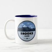 Brooks Range Alaska Camping Zweifarbige Tasse (Links)