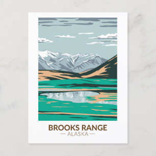 Brooks Range Gebirge Alaska Vintage Postkarte