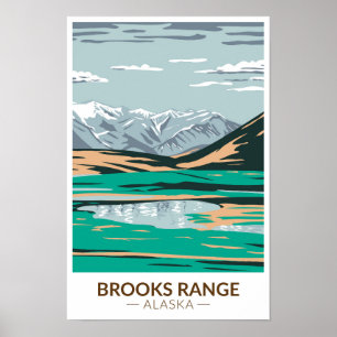 Brooks Range Mountains Alaska Vintag Poster