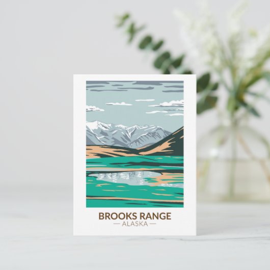 Brooks Range Mountains Alaska Vintag Postkarte (Stehend Vorderseite)