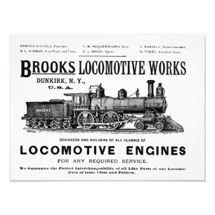 Brooks Steam Locomotive Works 1890 Fotodruck