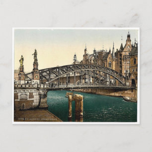 Brooksbridge, Hamburg, Deutschland seltenes Photoc Postkarte