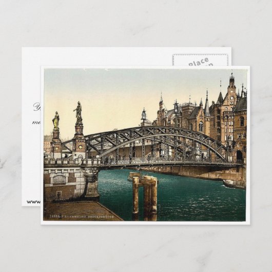 Brooksbridge, Hamburg, selten Fotochrom, Deutschla Postkarte (Vorne/Hinten)