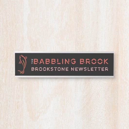 Brookstone Brombrook (2" x 8"), Silber Türschild (Vorderseite )