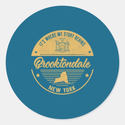 Brooktondale New York Its Where My Story Begins _2 Runder Aufkleber (Vorderseite)