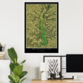 Brookville Lake Indiana Satellite Image Poster (Heimbüro)