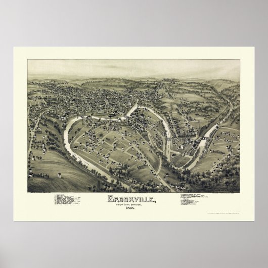 Brookville, PA Panoramic Map - 1895 Poster (Vorne)