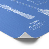 Broom Attachment 1886 Patent Art Blueprint Poster (Ecke)