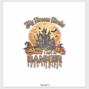 Broom Brach Bankier Halloween Spukhaus Hexe P Aufkleber