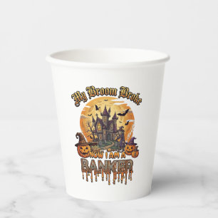 Broom Brach Bankier Halloween Spukhaus Hexe P Pappbecher