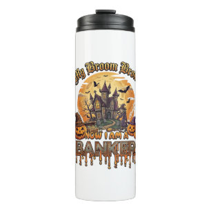 Broom Brach Bankier Halloween Spukhaus Hexe P Thermosbecher