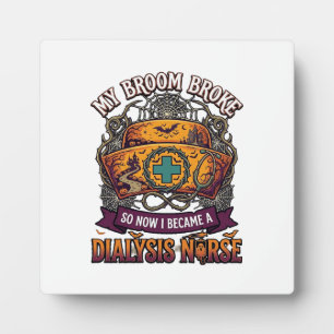 Broom Brach Dialyse Krankenschwester Halloween Kap Fotoplatte