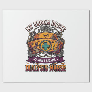 Broom Brach Dialyse Krankenschwester Halloween Kap Geschenkpapier