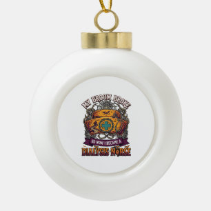 Broom Brach Dialyse Krankenschwester Halloween Kap Keramik Kugel-Ornament