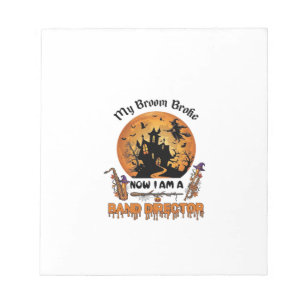 Broom Broke Band Direktor Halloween Spukhaus  Notizblock