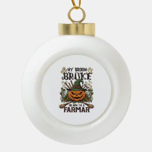 Broom Broke Farmar Halloween-Kürbis-Hexenhut Gho Keramik Kugel-Ornament