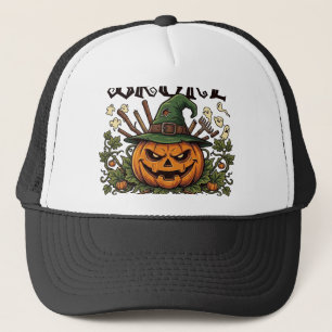 Broom Broke Farmar Halloween-Kürbis-Hexenhut Gho Truckerkappe