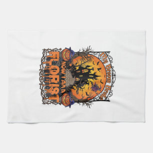 Broom Broke Florist Halloween Hexe Kürbis Heimgesu Geschirrtuch
