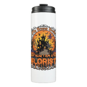Broom Broke Florist Halloween Hexe Kürbis Heimgesu Thermosbecher