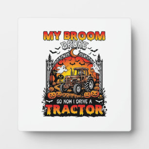 Broom Broke Tractor Halloween Hexe Geister_1 Fotoplatte