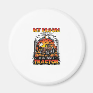 Broom Broke Tractor Halloween Hexe Geister_1 Magnet