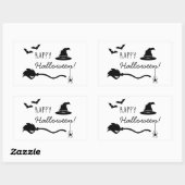 Broom, Hexenhut, Fledermäuse und Spidermaus Rechteckiger Aufkleber (Blatt)