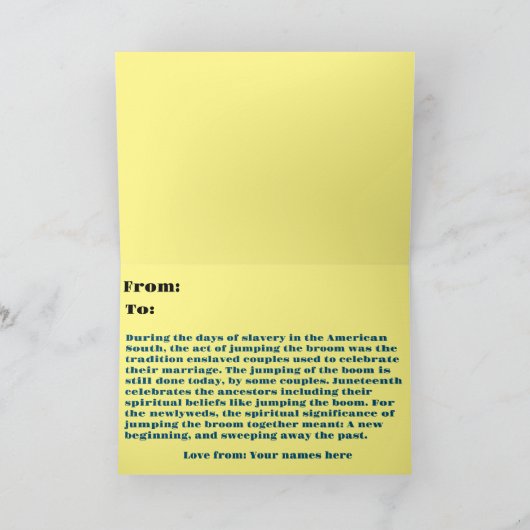 Broom Jump Dankeskarte (Innenseite)