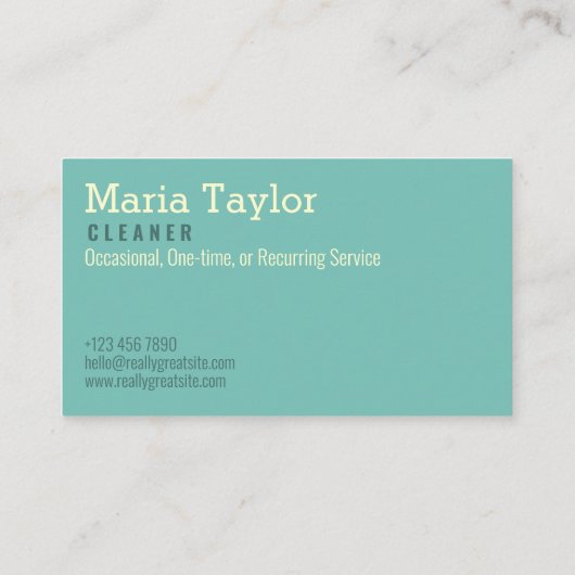 Broom Logo Moderne Reinigungsservice Business Card Visitenkarte (Rückseite)