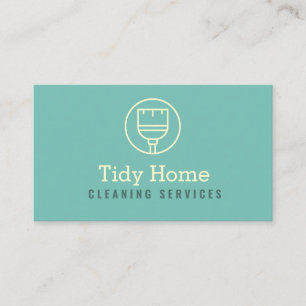 Broom Logo Moderne Reinigungsservice Business Card Visitenkarte
