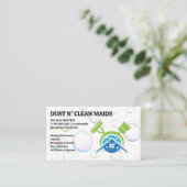 Broom Mop Logo | Blasen Visitenkarte (Stehend Vorderseite)