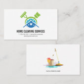 Broom Mop Maid Logo Visitenkarte (Vorne/Hinten)